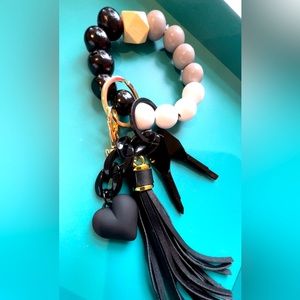 Black Heart and Tool Bracelet KeyChain